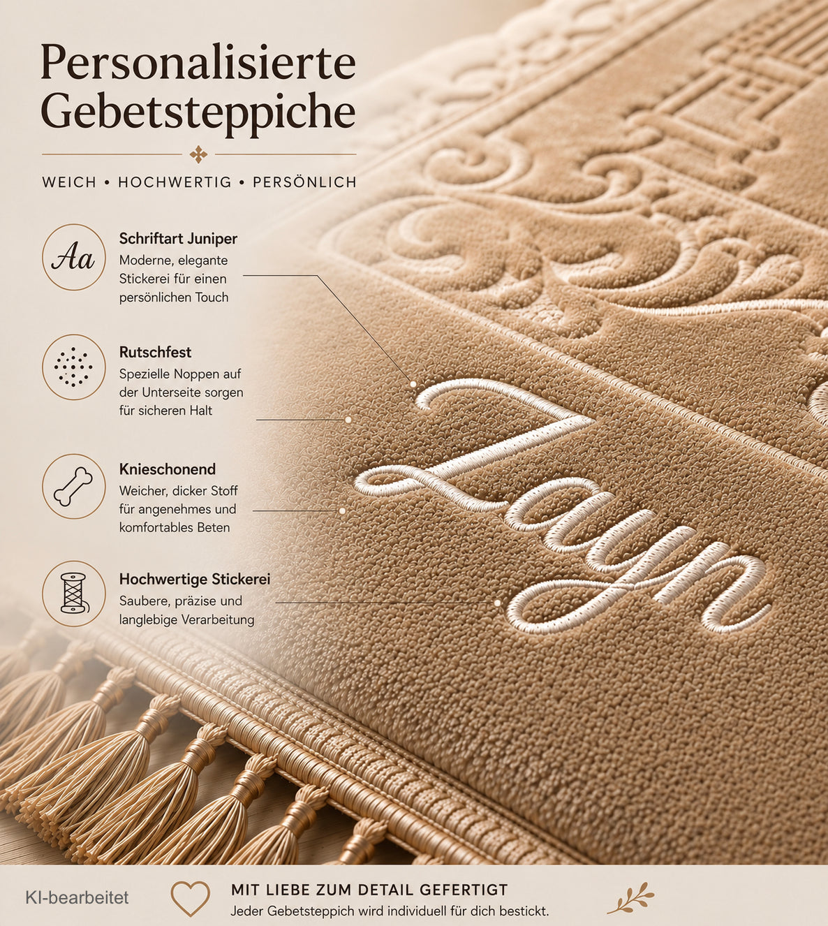 Personalisierter Gebetsteppich